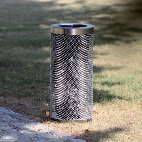 Park-Abfallbehälter - AEROPORTO - mmcité street furniture - System / galvanisiertem Stahl / Stahl
