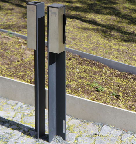 Sockel-Aschenbecher - VALET - mmcité street furniture - galvanisiertem Stahl / Edelstahl / für den Außenbereich