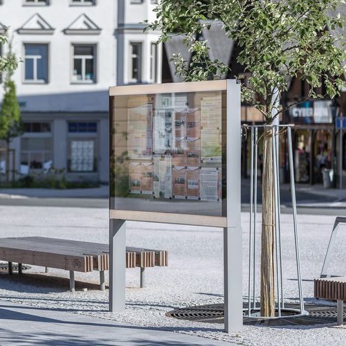 Werbeträger für Außenbereich - C-LIGHT IF - mmcité street furniture - beleuchtet / Glas / Stahl