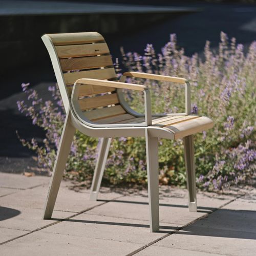 Moderner Sessel für den urbanen Raum - EMAU - mmcité street furniture - Tropenholz / Stahl / Aluminiumguss