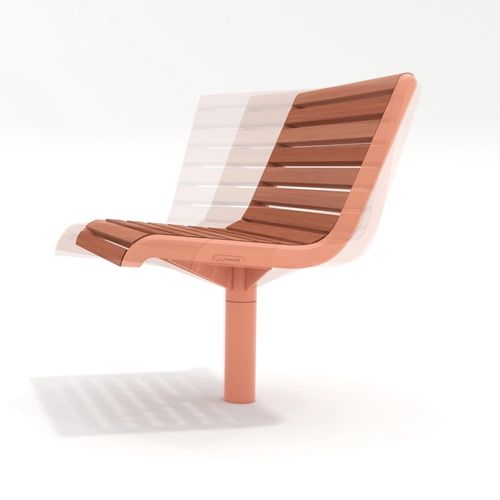 Moderner Sessel für den urbanen Raum - PORT - mmcité street furniture - Holz / galvanisiertem Stahl / für öffentliche Bereiche