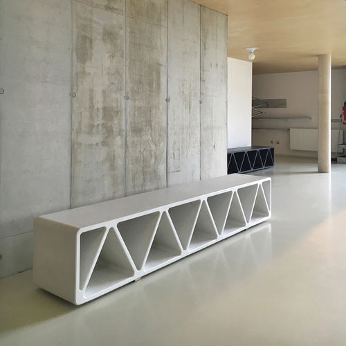 Moderne Bank für den öffentlichen Raum - CONSTRUQTA - mmcité street furniture - Hochleistungsbeton / ohne Rückenlehne / ohne Armlehnen