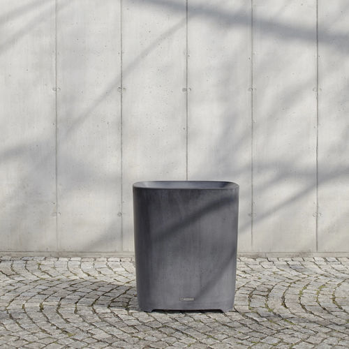 Park-Abfallbehälter - BETTER - mmcité street furniture - galvanisiertem Stahl / Hochleistungsbeton / mit integriertem Aschenbecher