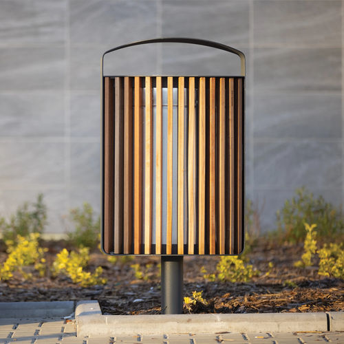Park-Abfallbehälter - LENA - mmcité street furniture - auf Beinen / wandmontiert / galvanisiertem Stahl