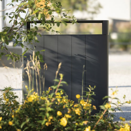 Park-Abfallbehälter - MULTIMINIUM - mmcité street furniture - System / galvanisiertem Stahl / Aluminiumguss