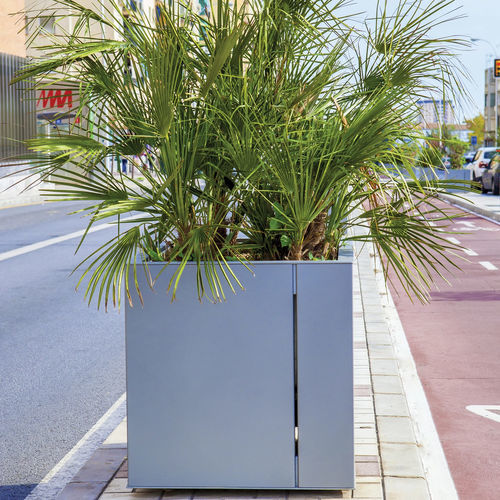 Stahl-Pflanzkübel - MALAGENO - mmcité street furniture - Aluminium / rechteckig / quadratisch