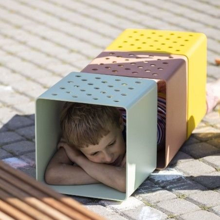 Moderner Hocker - RADIUM - mmcité street furniture - Kunststoff / Metall / Stahl