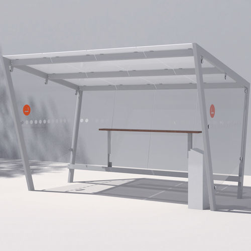 Mehrzwecküberdachung für öffentliche Bereiche - EDGE - mmcité street furniture - Raucher