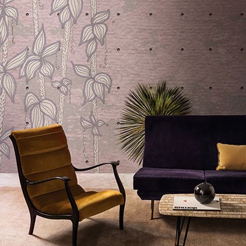 Moderne Tapete - GROOMING - Wall&Deco - Vinyl / Blumenmotiv / Stoffoptik