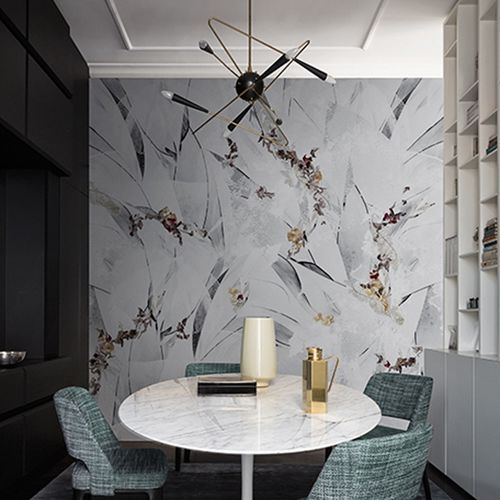 Moderne Tapete - MONT BLANC - Wall&Deco - Vinyl / Blumen / grau