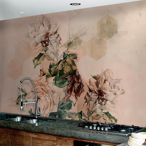 Moderne Tapete - LE BON JARDINIER - Wall&Deco - Glasfaser / Blumenmotiv / mehrfarbig