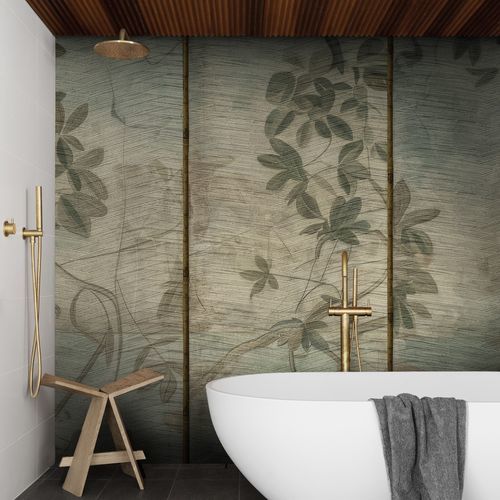Moderne Tapete - Allure - Wall&Deco - Glasfaser / Blumenmotiv / Stoffoptik