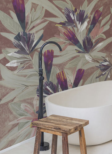 Moderne Tapete - Che Fai Laggiù Bambina - Wall&Deco - Glasfaser / Blumenmotiv / Stoffoptik