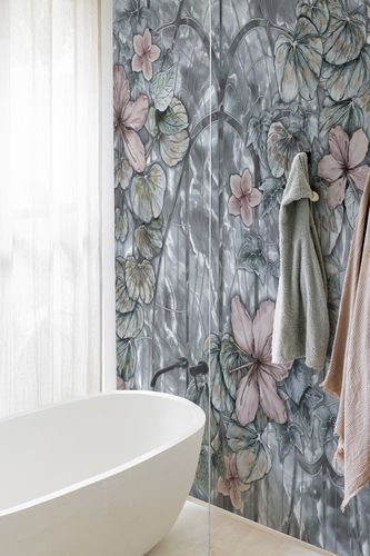 Moderne Tapete - Solera - Wall&Deco - Glasfaser / Blumenmotiv / Stoffoptik