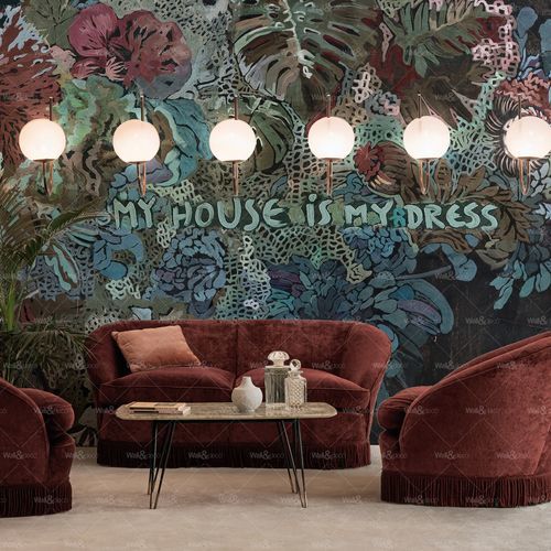 Moderne Tapete - HOUSE IS MY DRESS - Wall&Deco - Vinyl / Blumenmotiv / abstraktes Motiv