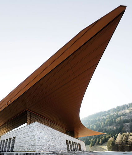 Folie-Fassadenverkleidung - EURADECOR CORTEN - EURAMAX COATED PRODUCTS - COR-TEN®-Stahl / profiliert / Stehfalz