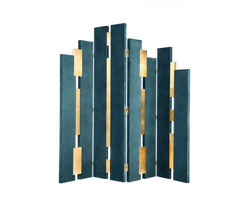 Paravent / Art Deco - Empire - MUNNA - Holz / Stoff / zusammenklappbar