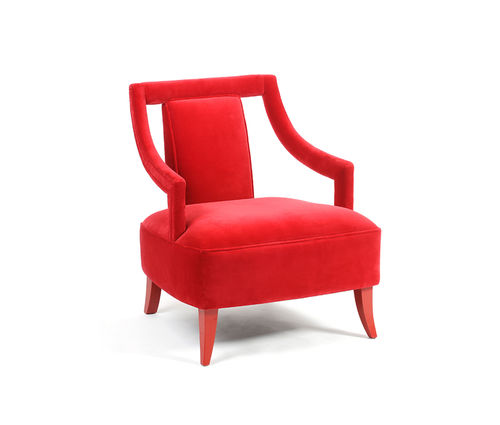 Klassischer Sessel - Corset - MUNNA - Stoff / Leder / Massivholz