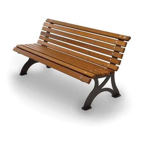 Klassische Bank für den öffentlichen Raum - RESORT - Dimo Group Srl - Holz / galvanisiertem Stahl / mit Rückenlehne