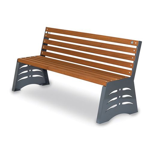 Moderne Bank für den öffentlichen Raum - SHARK 1 - Dimo Group Srl - Holz / Metall / mit Rückenlehne