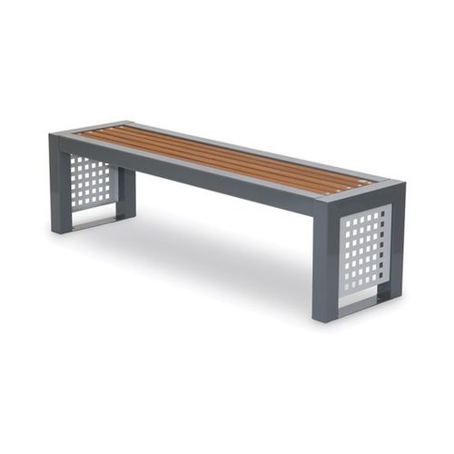 Moderne Bank für den öffentlichen Raum - ASTORIA - Dimo Group Srl - Holz / Eisen / Lochblech