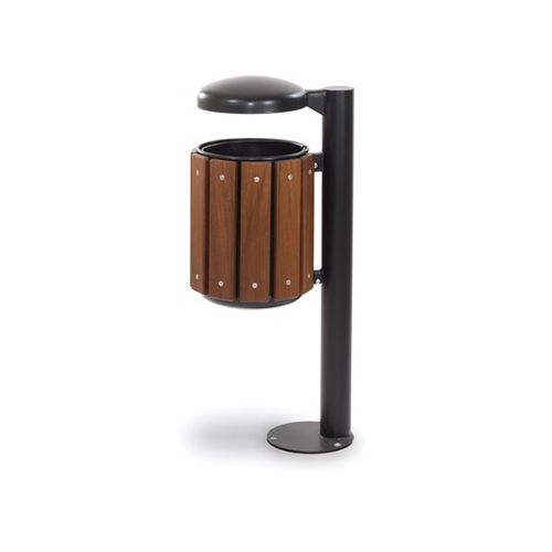 Park-Abfallbehälter - URBINO - Dimo Group Srl - Metall / Holz / mit Deckel