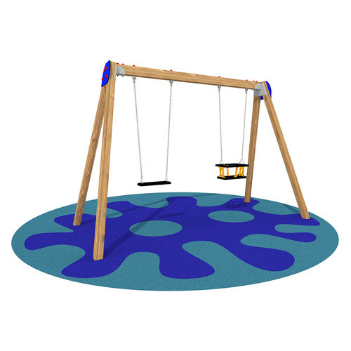 Schaukel / galvanisiertem Stahl - SHERWOOD - Dimo Group Srl - Holz / Polyethylen / Spielplatz