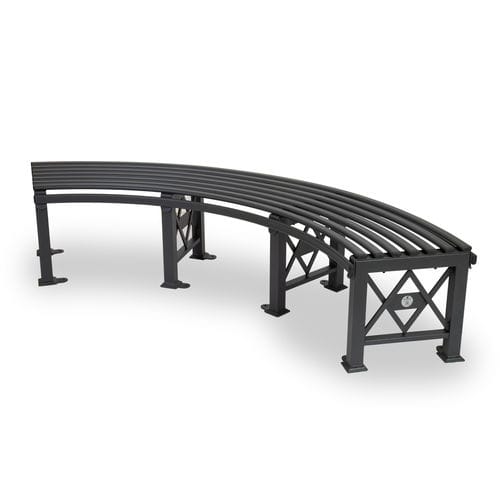 Klassische Bank für den öffentlichen Raum - DEIMOS CURVED - Dimo Group Srl - galvanisiertem Stahl / Stahlblech / ohne Rückenlehne