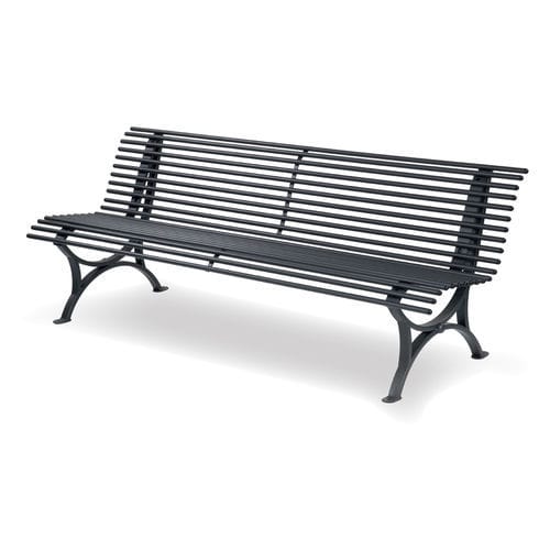 Klassische Bank für den öffentlichen Raum - HELIA 200 - Dimo Group Srl - galvanisiertem Stahl / Stahlblech / mit Rückenlehne