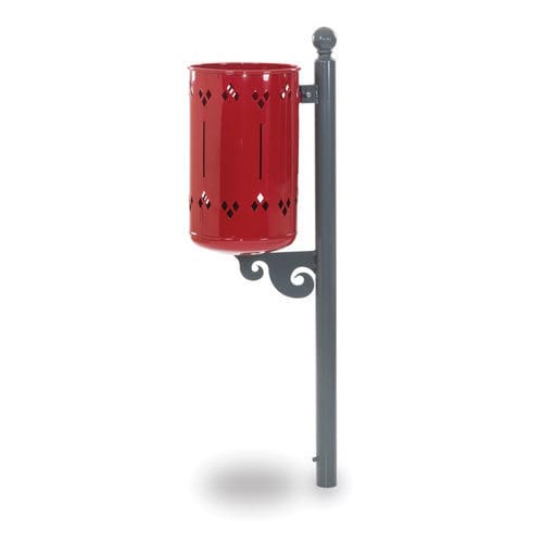 Park-Abfallbehälter - OLD STYLE RAL 7011-3003  - Dimo Group Srl - bodenstehend / galvanisiertem Stahl / Gusseisen