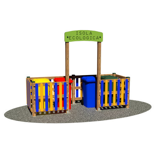 Mülltonnenbox für Spielplätze - ISOLA ECOLOGICA WILD   - Dimo Group Srl - HDPE / galvanisiertem Stahl / HPL