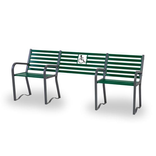 Moderne Bank für den öffentlichen Raum - COMPAGNIA    - Dimo Group Srl - galvanisiertem Stahl / mit Rückenlehne / mit Armlehnen