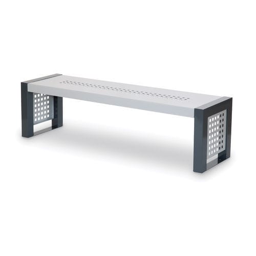 Moderne Bank für den öffentlichen Raum - EMPIRE RAL 7011/9006  - Dimo Group Srl - galvanisiertem Stahl / ohne Rückenlehne / ohne Armlehnen