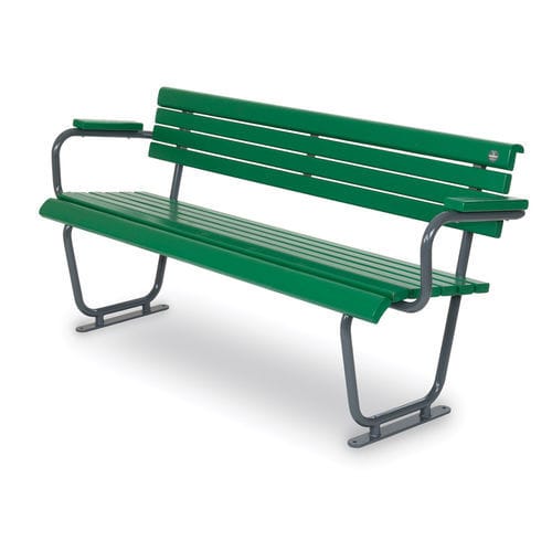 Moderne Bank für den öffentlichen Raum - GREEN LADY     - Dimo Group Srl - Kiefer / galvanisiertem Stahl / mit Rückenlehne