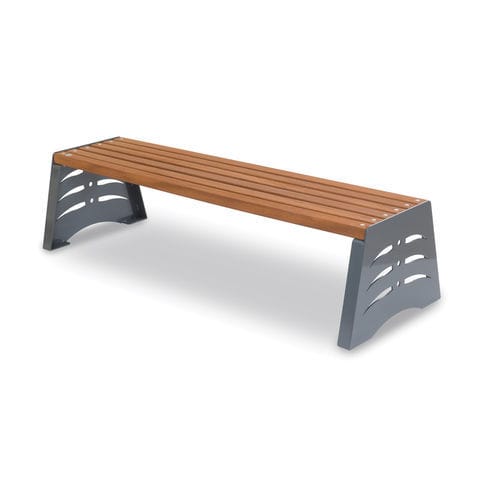 Moderne Bank für den öffentlichen Raum - SHARK 2         - Dimo Group Srl - Holz / Tropenholz / galvanisiertem Stahl