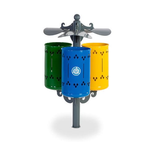 Park-Abfallbehälter - ECO-TRIS PIGALLE - Dimo Group Srl - System / bodenstehend / galvanisiertem Stahl