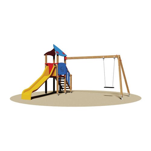 Holz-Spielplatzgerät - CALGARY - Dimo Group Srl - Metall / HPL / modular