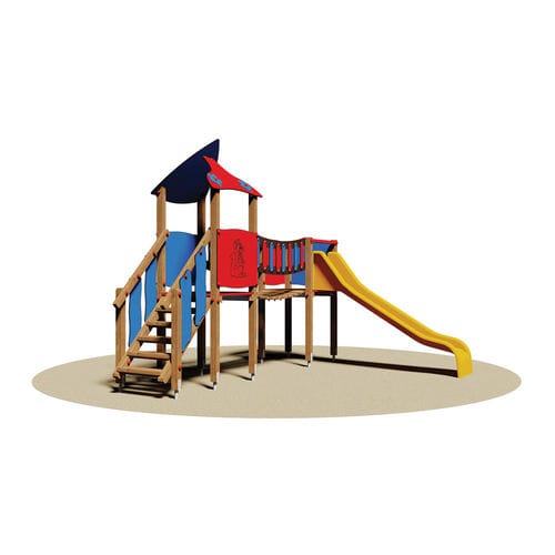 Spielplatzgerät / galvanisiertem Stahl - MIAMI - Dimo Group Srl - Holz / Glasfaser / HPL