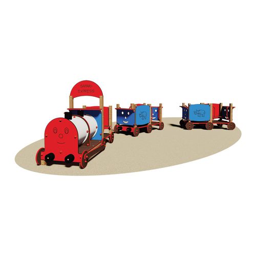 Fahrzeug für Spielplätze - SAFARI EXPRESS - Dimo Group Srl - mit 3 Rädern / Holz / Sperrholz