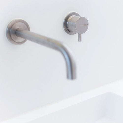 Einhebelmischer für Waschtisch - MONO SET01 - COCOON - wandmontiert / Edelstahl / für Badezimmer