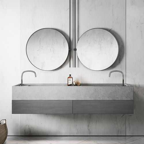 Wand-Waschbecken - PB – 180 - COCOON - Naturstein / Mineralwerkstoff / doppelt