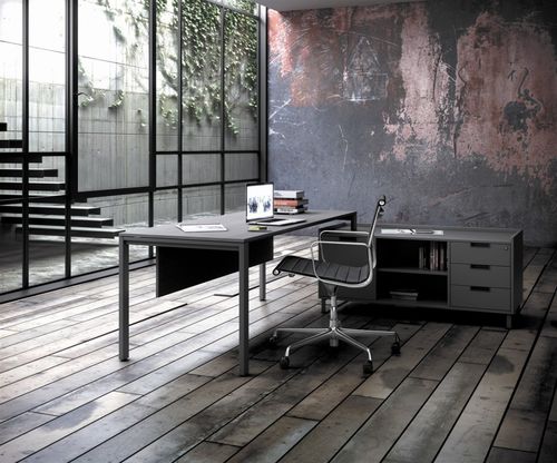 Chefschreibtisch - ADAPTA PLUS - JG Group - modern / Holzfurnier / Metall