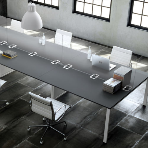 Tisch-Bürotrennwand - NEAR - JG Group - Glas / Methacrylat / Schutz