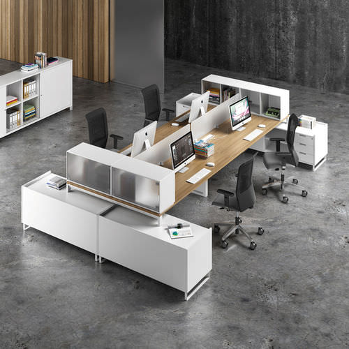 Schreibtisch für Open Space - ADAPTA PLUS - JG Group - modern / Holz / für Eckeinbau