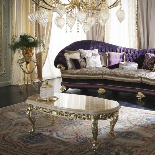 Stil-Couchtisch - 15623 - Modenese Luxury Interiors - Massivholz / Gestell aus Massivholz / oval