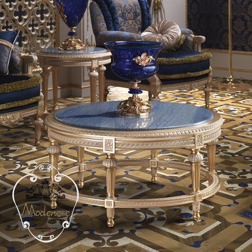 Stil-Couchtisch - 14629 - Modenese Luxury Interiors - Massivholz / Gestell aus Massivholz / rund