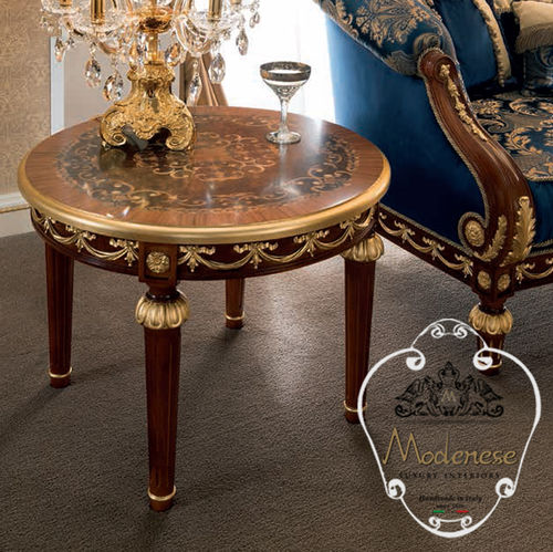 Stil-Couchtisch - 14668 - Modenese Luxury Interiors - Massivholz / Gestell aus Massivholz / rund