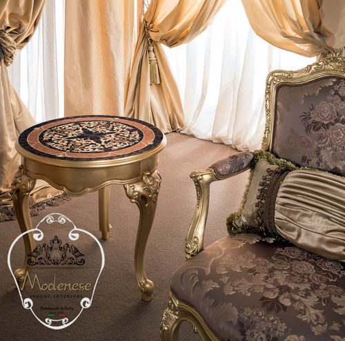 Stil-Beistelltisch - 15674 - Modenese Luxury Interiors - Massivholz / Gestell aus Massivholz / rund