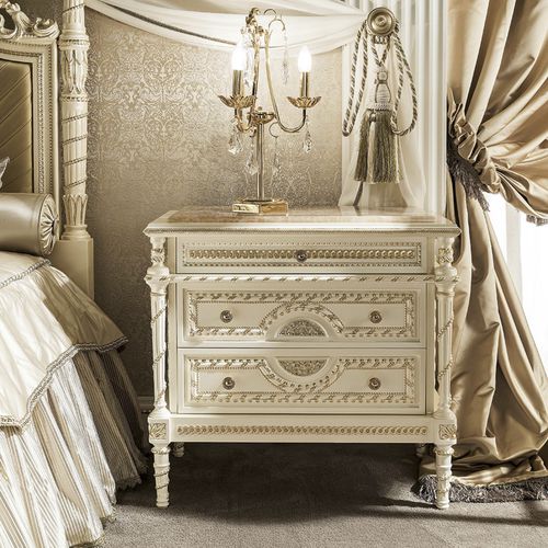 Stil-Nachttisch - 14215 - Modenese Luxury Interiors - Massivholz / rechteckig / mit Schublade