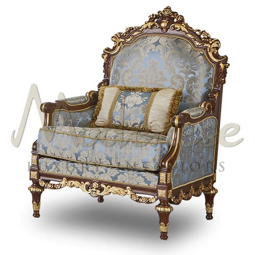 Stilsessel - 14466 - Modenese Luxury Interiors - Stoff / Holz / blau
